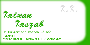 kalman kaszab business card