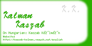 kalman kaszab business card